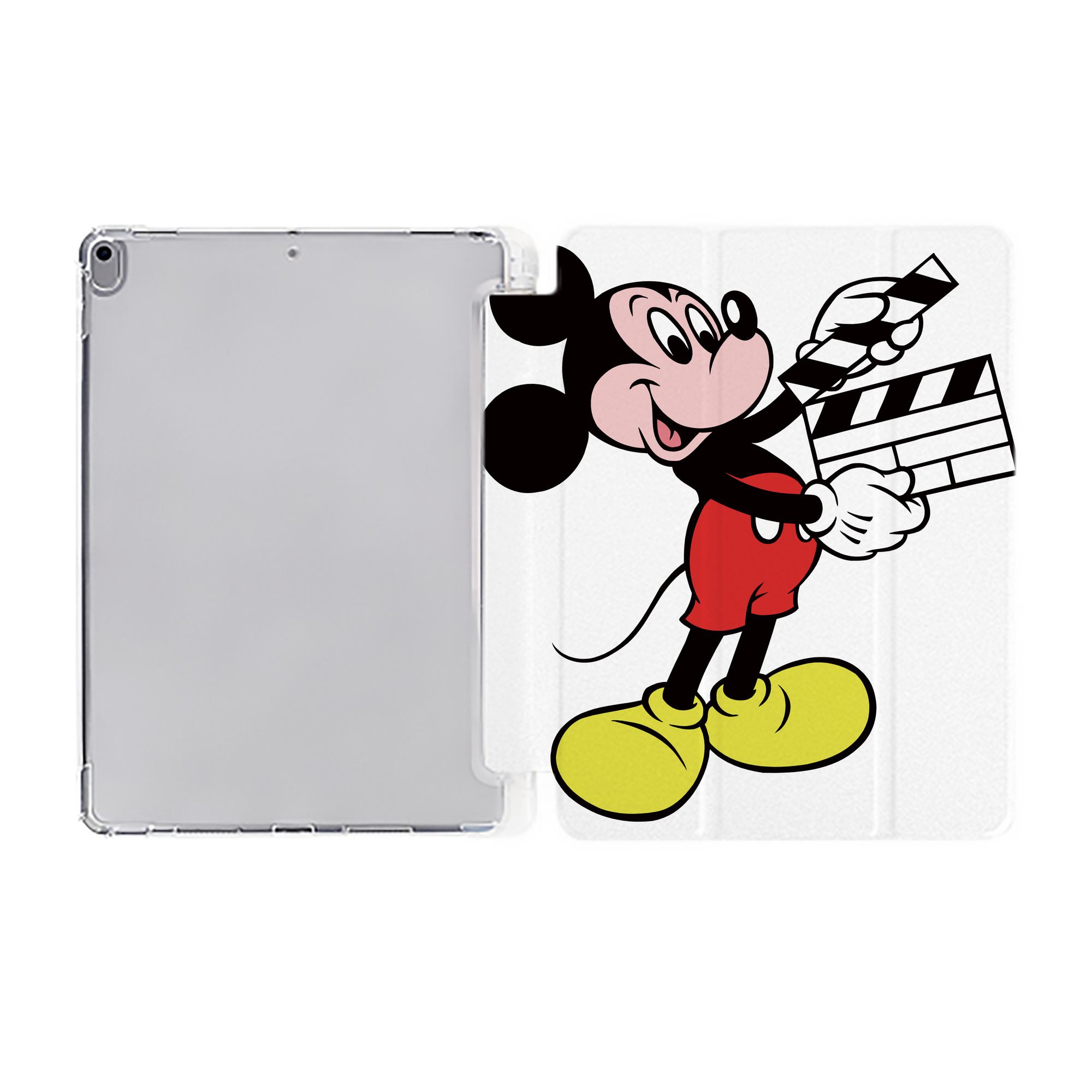 （画像用） ミッキーマウス Mickey Mouse IPad ケース ペン収納付き 三つ折りスタンド PUレザー×シリコン 対応機種9.5/10.5/10.9インチ